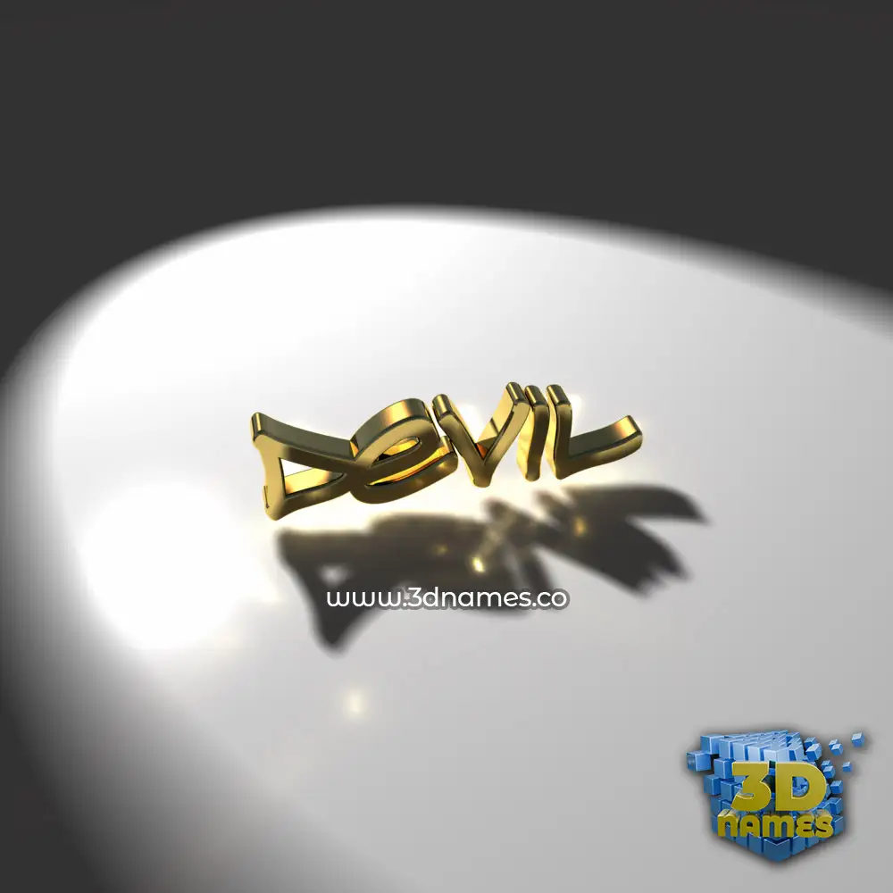 devil in Gold Shine style - 3D name wallpaper