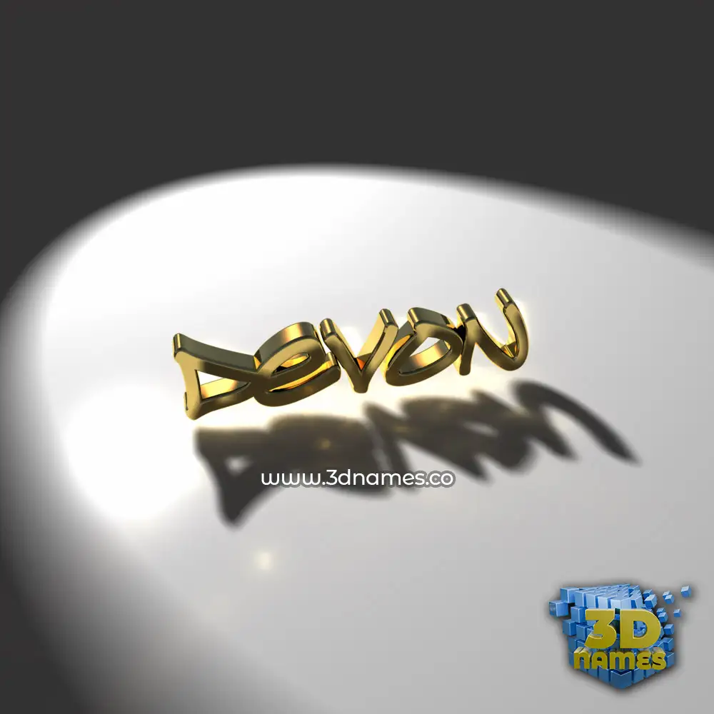 devon in Gold Shine style - 3D name wallpaper
