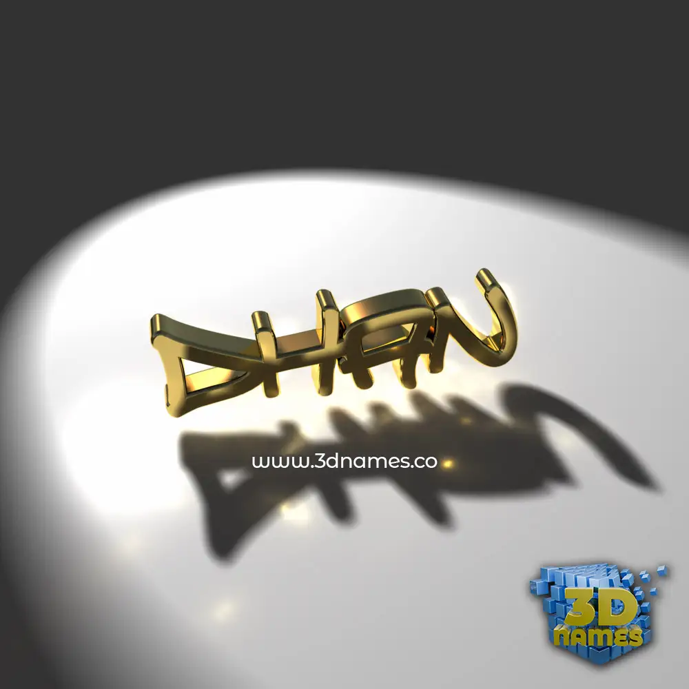 dhan in Gold Shine style - 3D name wallpaper
