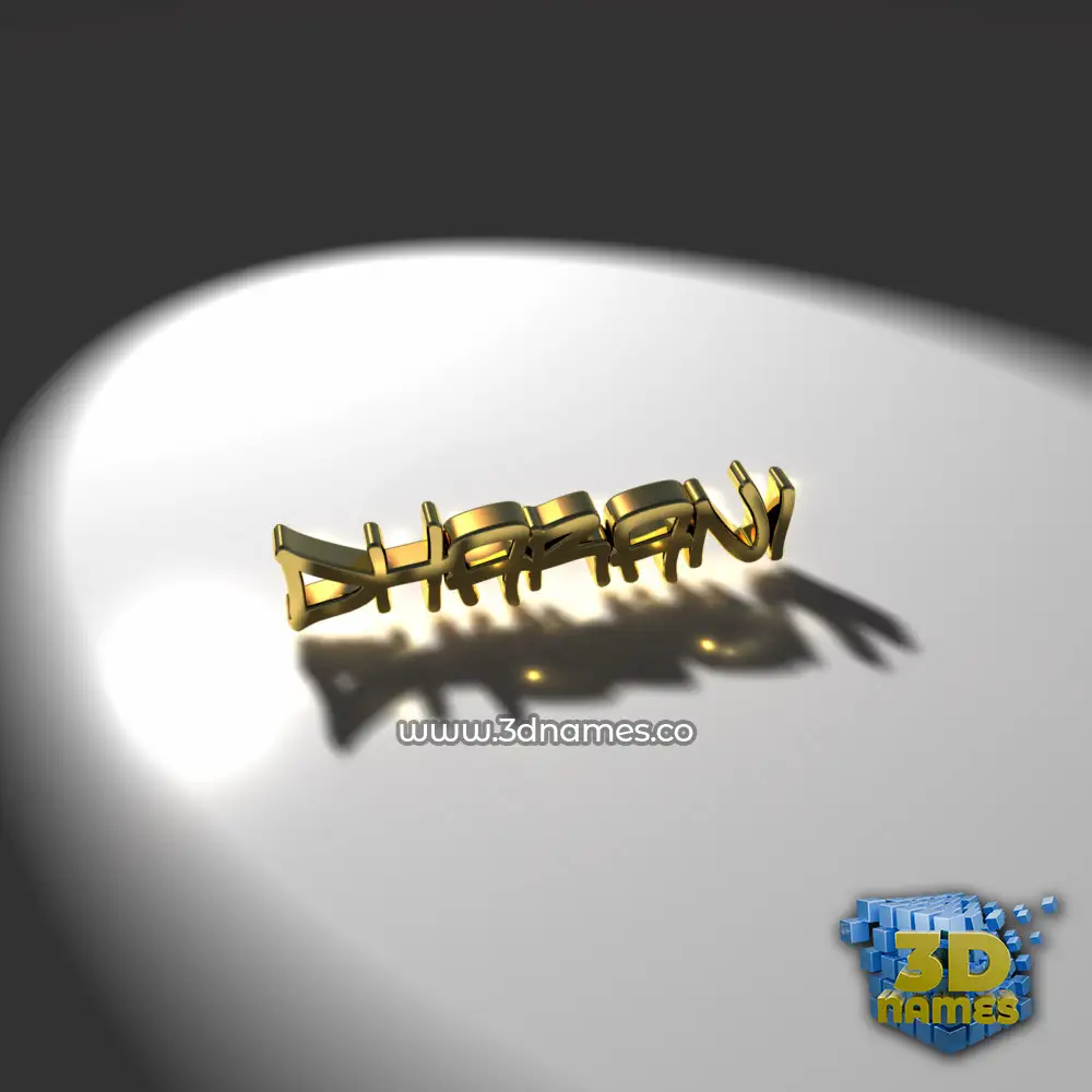 dharani in Gold Shine style - 3D name wallpaper