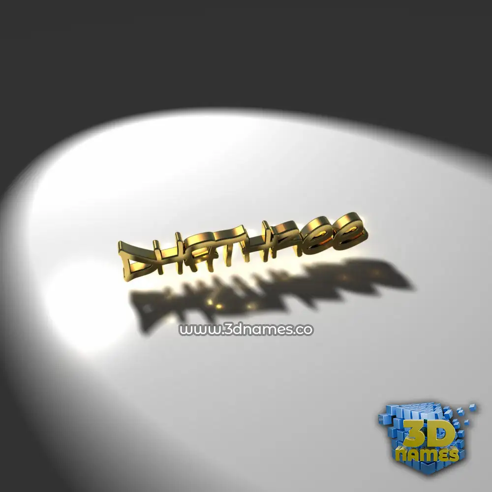 dhathree in Gold Shine style - 3D name wallpaper