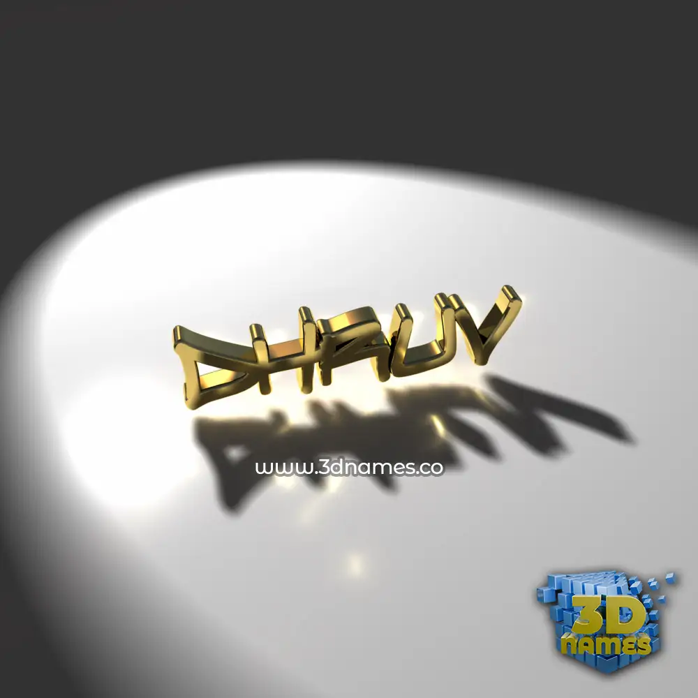 dhruv in Gold Shine style - 3D name wallpaper