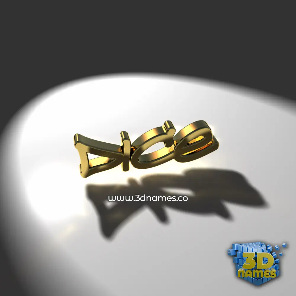 dice in Gold Shine style - 3D name wallpaper