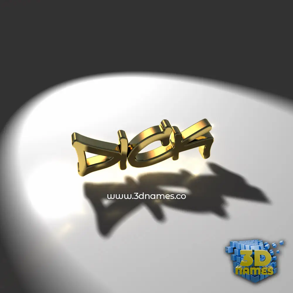 dick in Gold Shine style - 3D name wallpaper