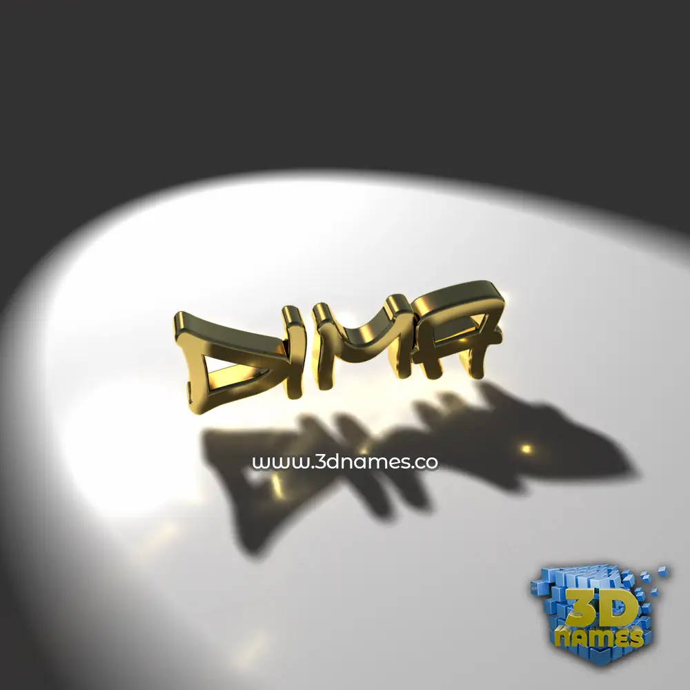 dima in Gold Shine style - 3D name wallpaper