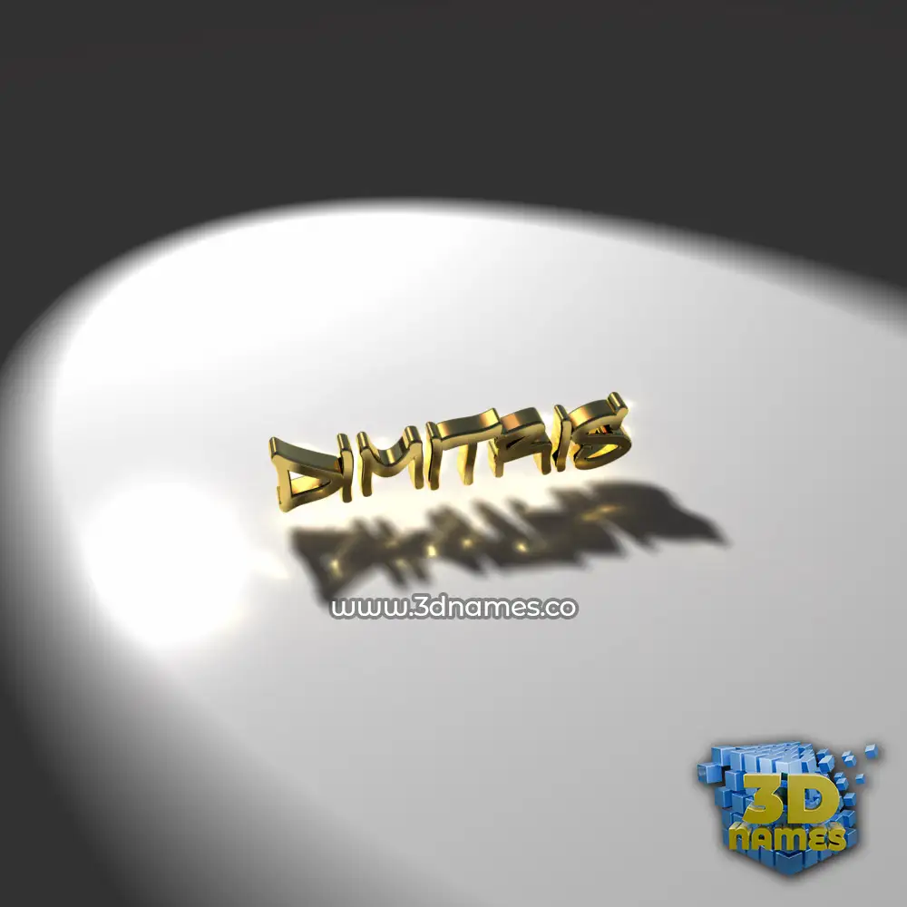 dimitris in Gold Shine style - 3D name wallpaper