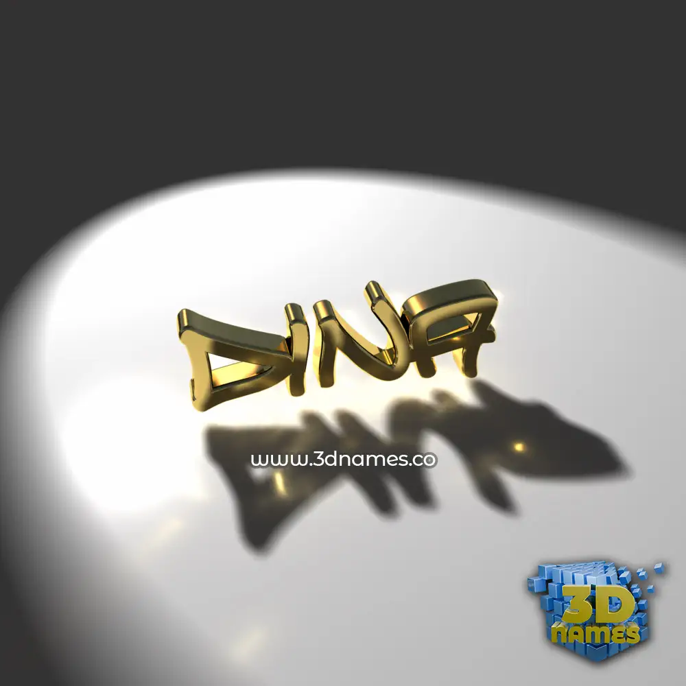 dina in Gold Shine style - 3D name wallpaper