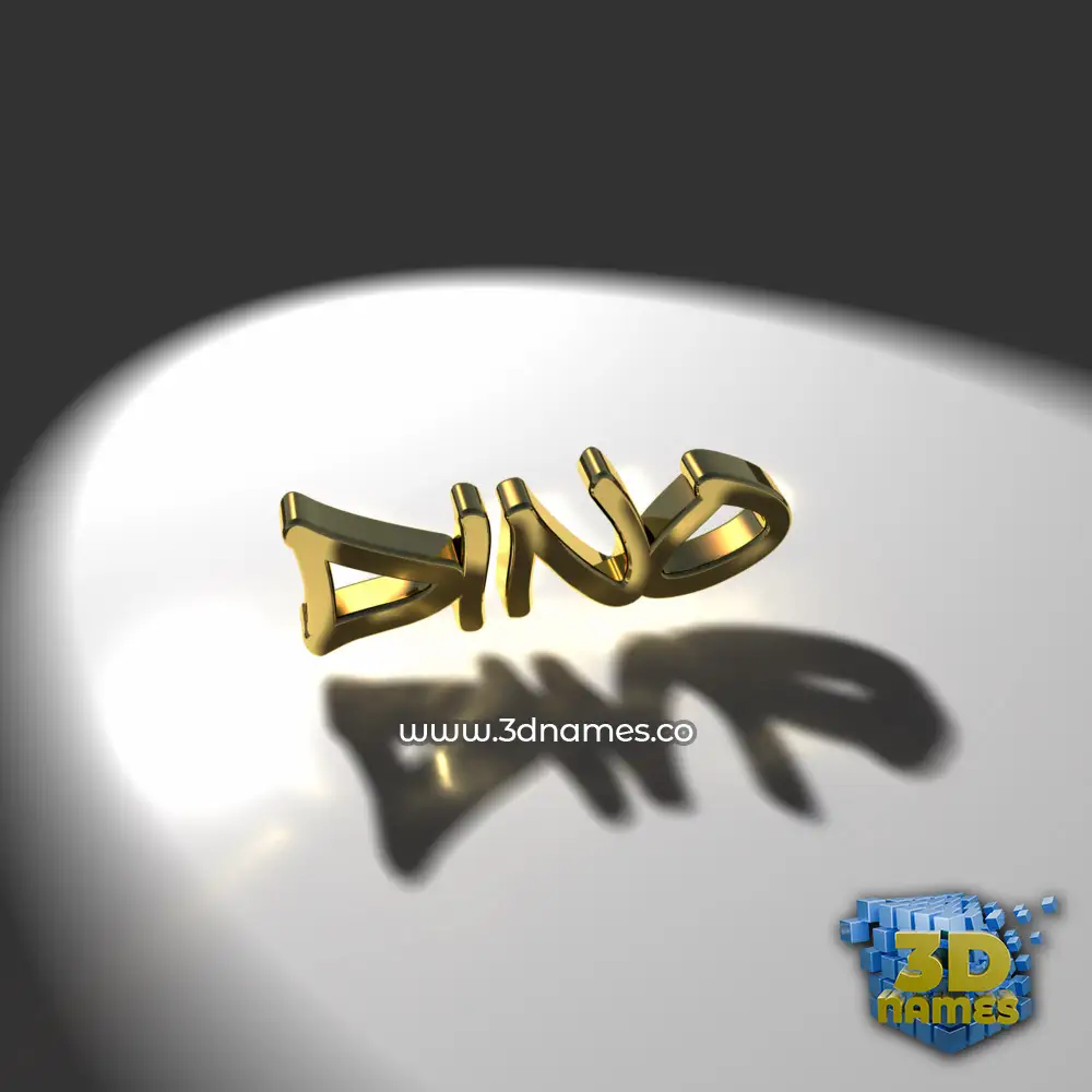 dino in Gold Shine style - 3D name wallpaper