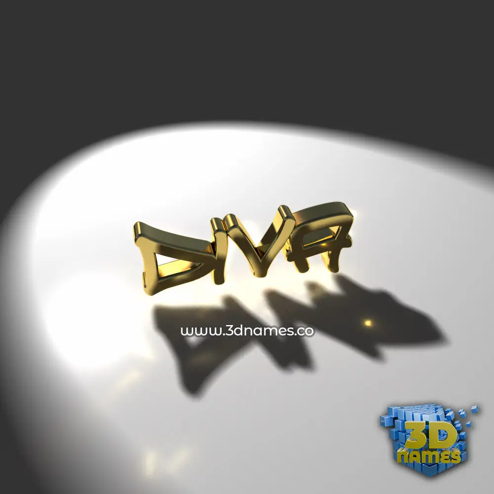 diva in Gold Shine style - 3D name wallpaper