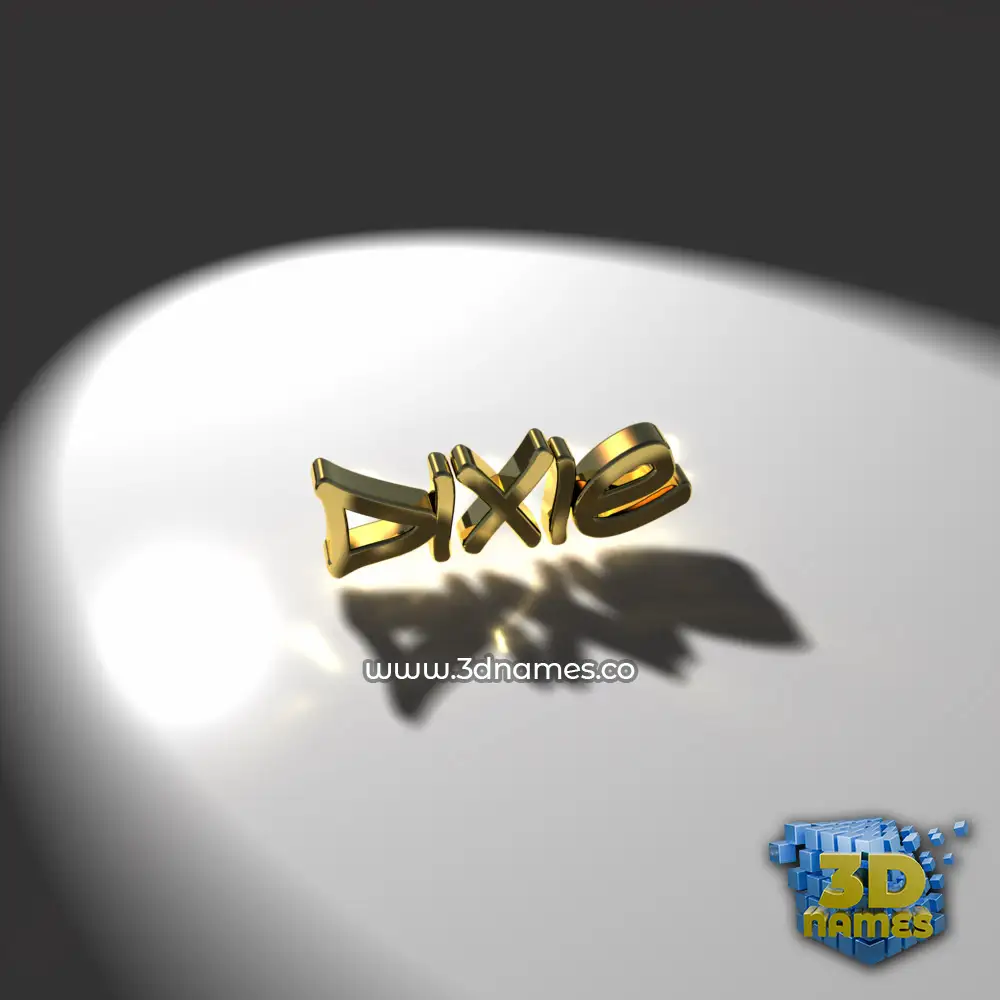 dixie in Gold Shine style - 3D name wallpaper