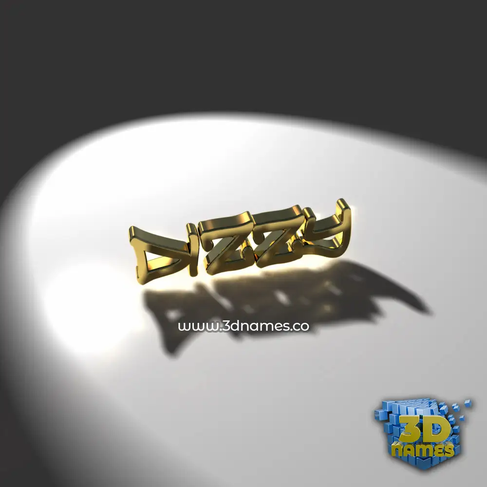 dizzy in Gold Shine style - 3D name wallpaper