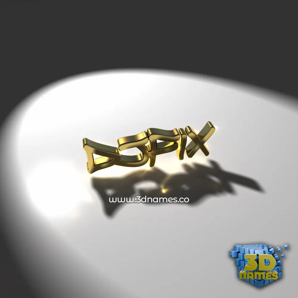 djfix in Gold Shine style - 3D name wallpaper