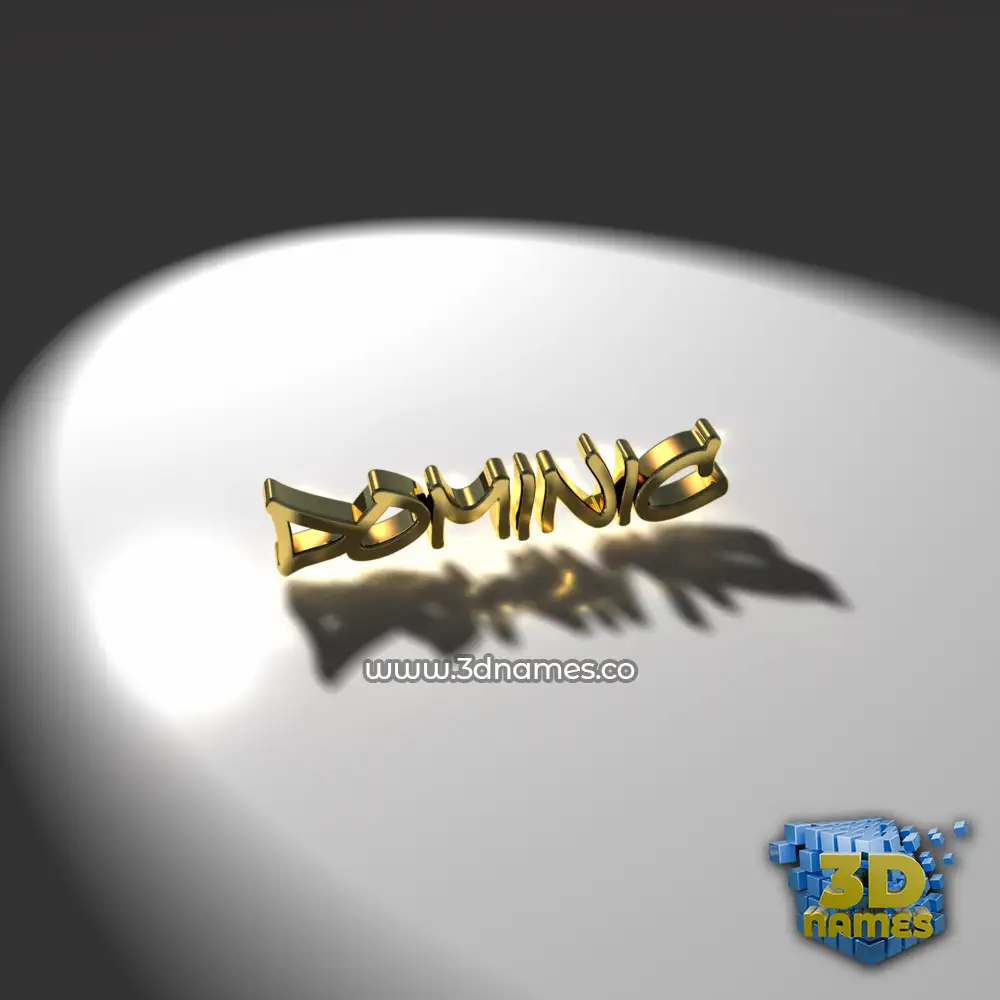 dominic in Gold Shine style - 3D name wallpaper