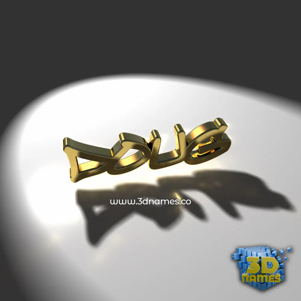 doug in Gold Shine style - 3D name wallpaper