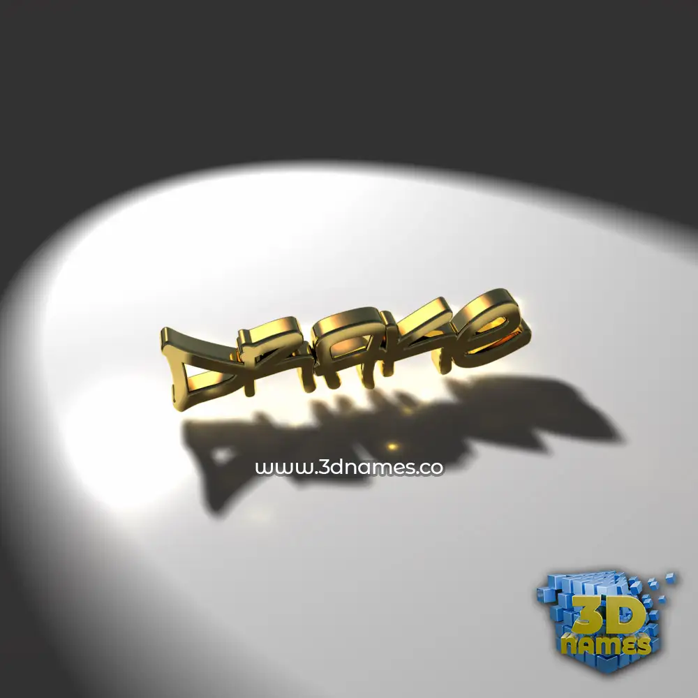 drake in Gold Shine style - 3D name wallpaper