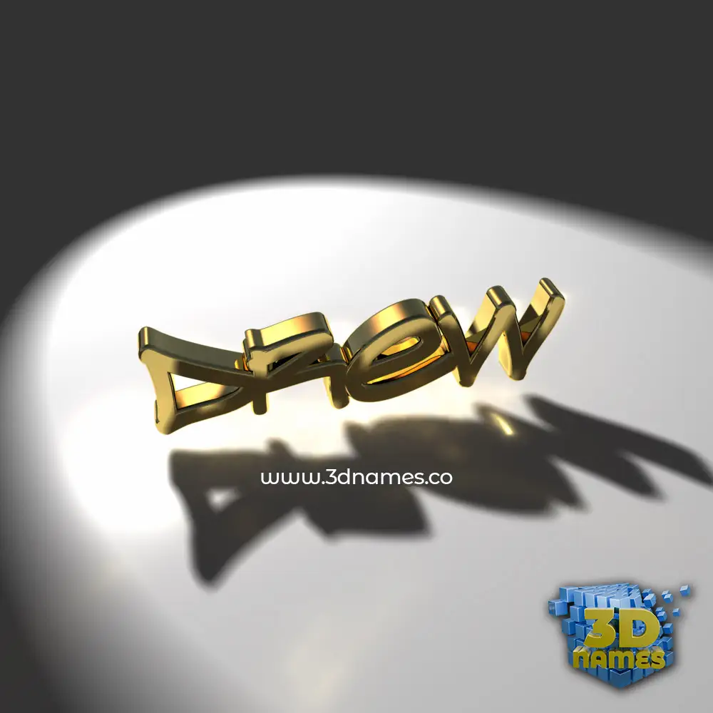 drew in Gold Shine style - 3D name wallpaper
