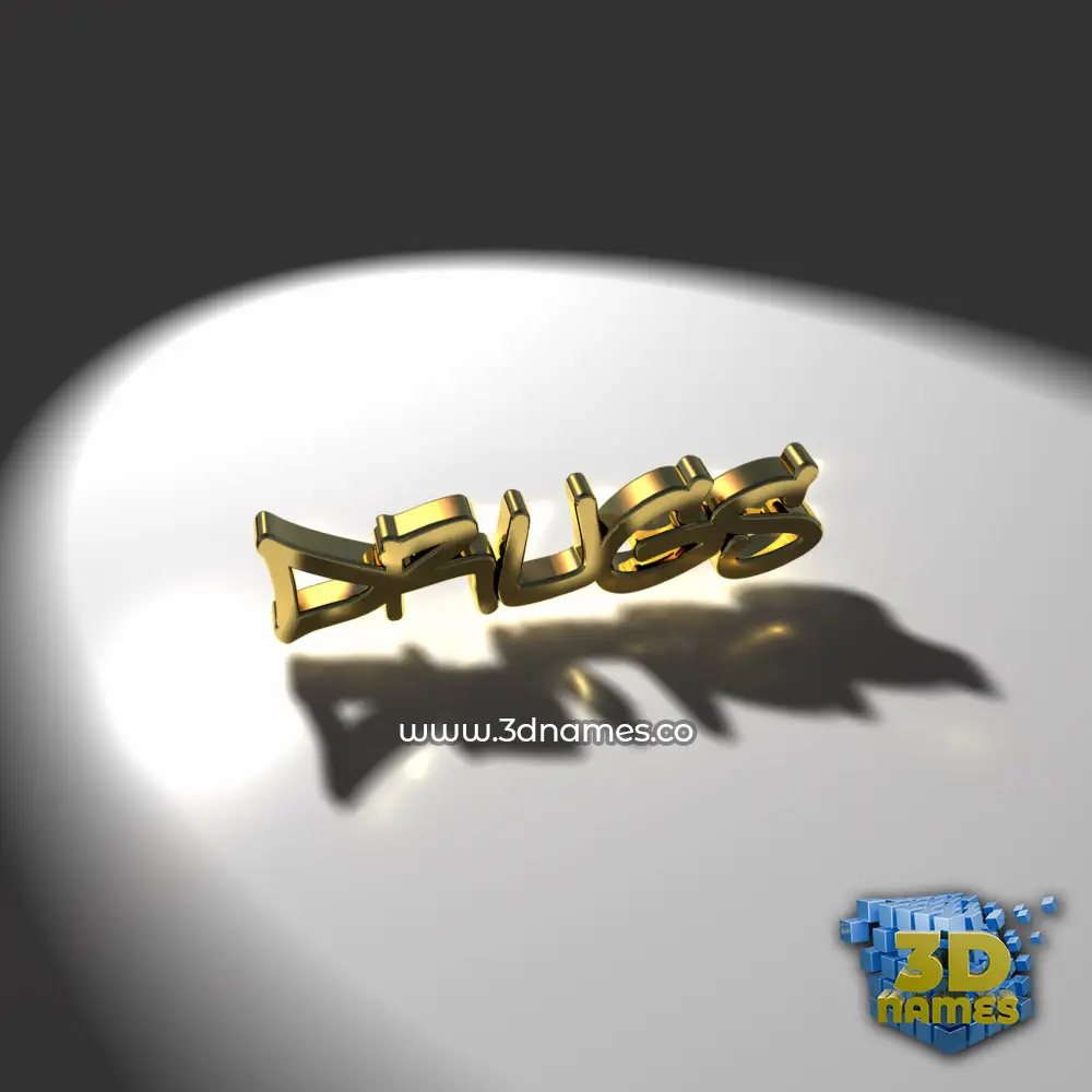 drugs in Gold Shine style - 3D name wallpaper