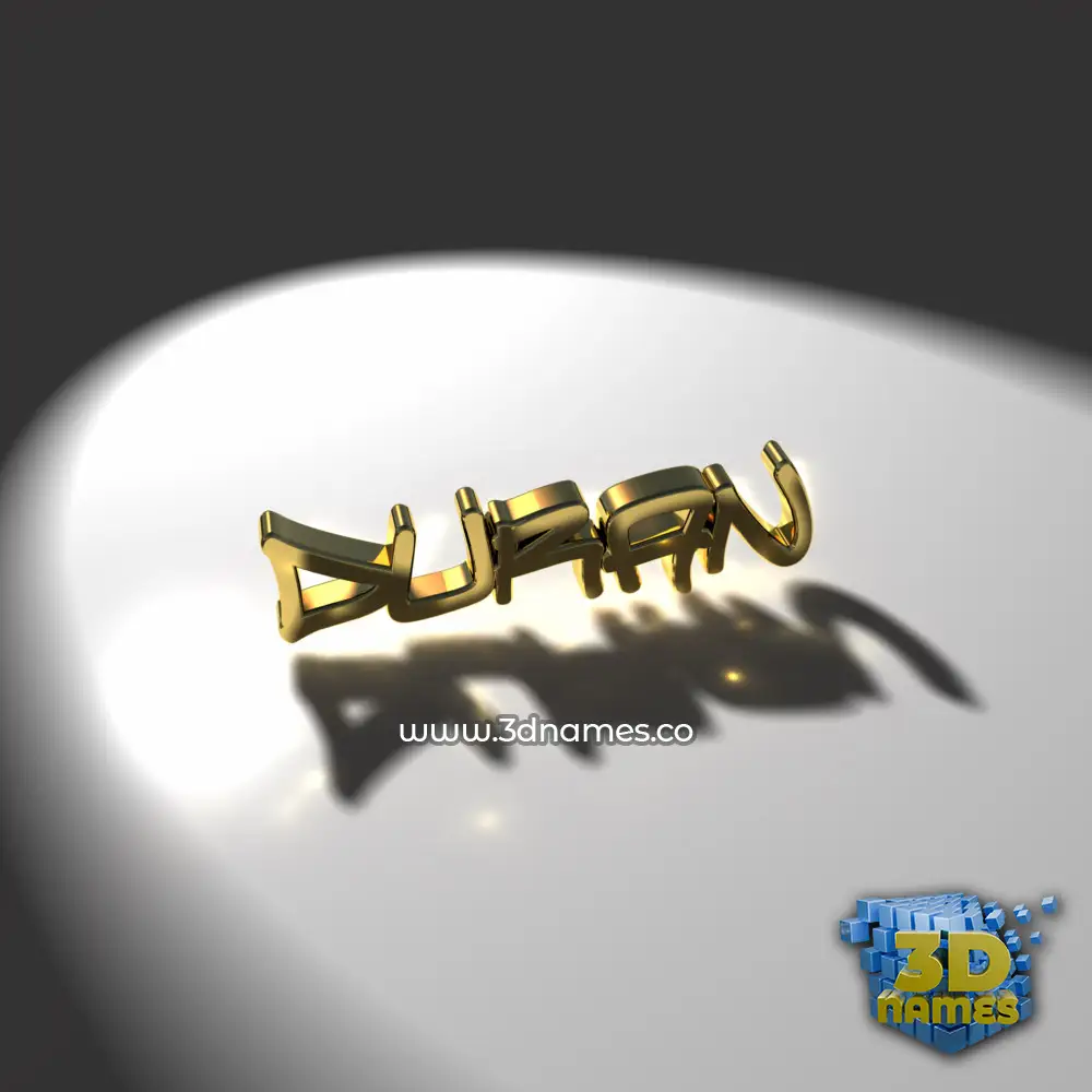 duran in Gold Shine style - 3D name wallpaper