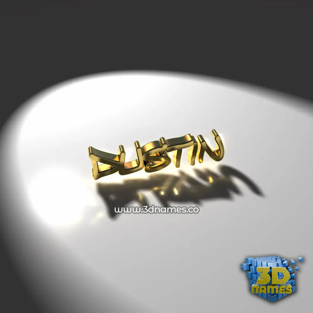 dustin in Gold Shine style - 3D name wallpaper