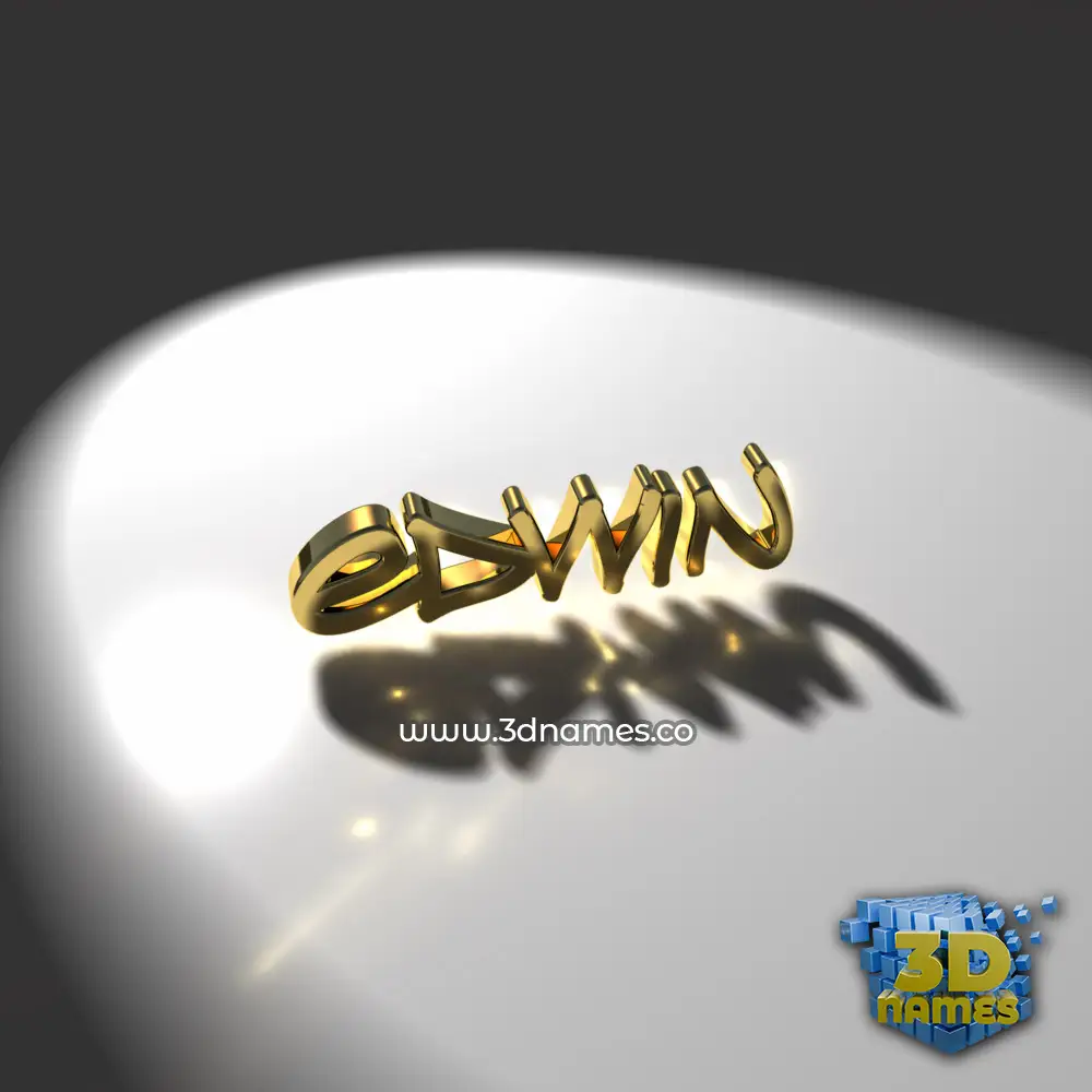 edwin in Gold Shine style - 3D name wallpaper