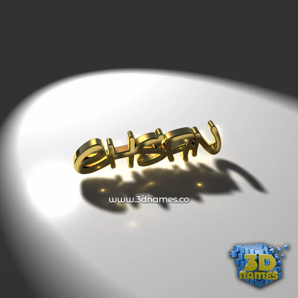 ehsan in Gold Shine style - 3D name wallpaper