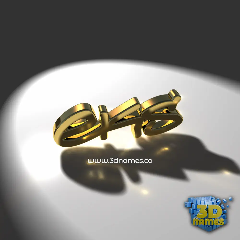 eks in Gold Shine style - 3D name wallpaper
