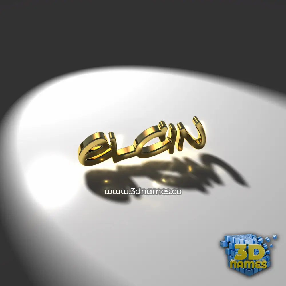 elcin in Gold Shine style - 3D name wallpaper