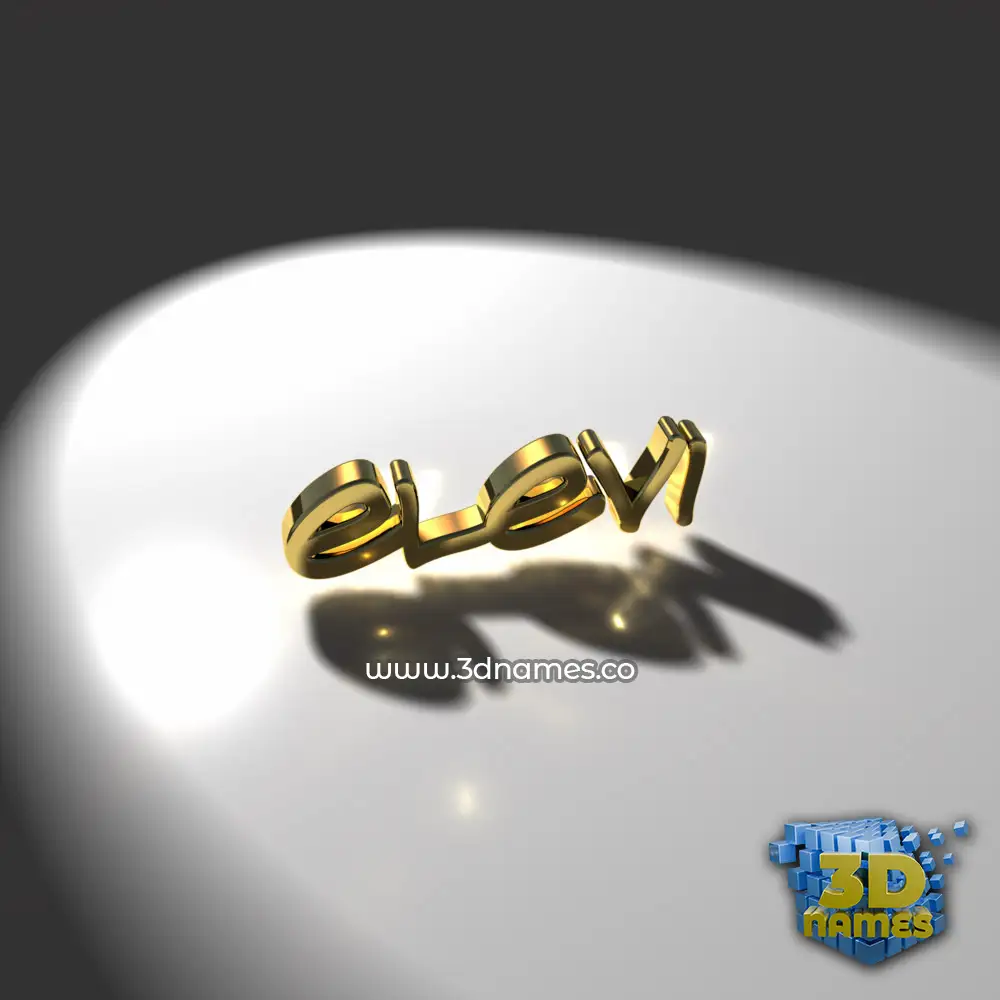 elevi in Gold Shine style - 3D name wallpaper