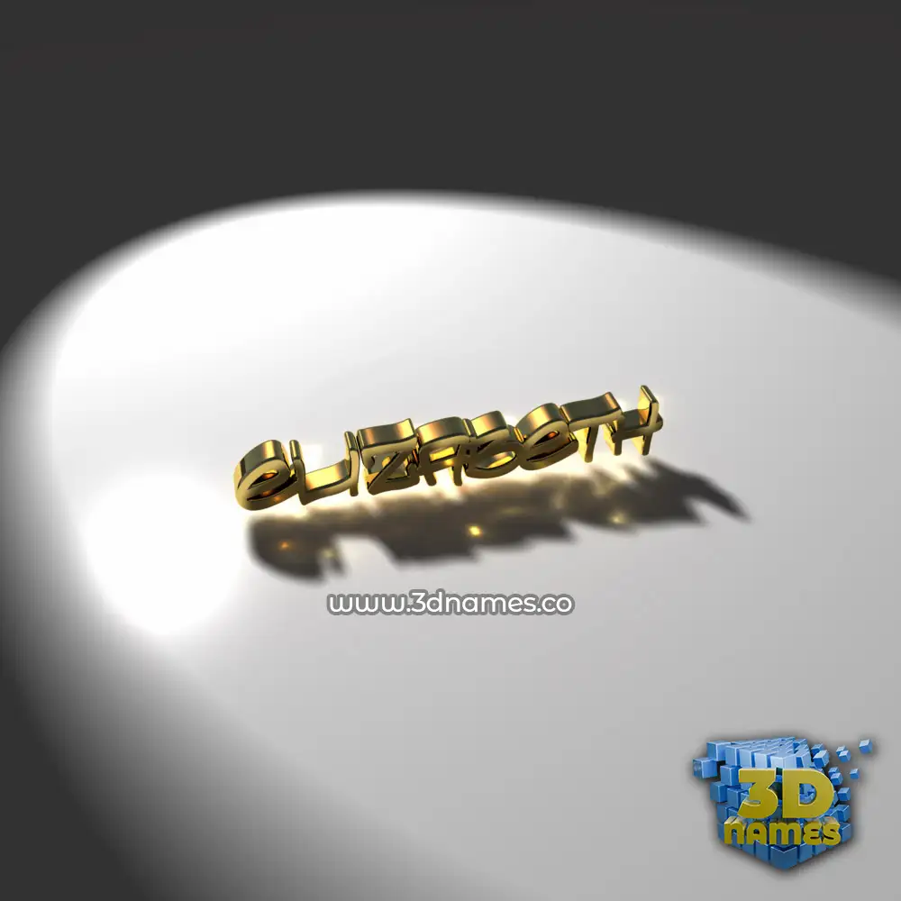 elizabeth in Gold Shine style - 3D name wallpaper