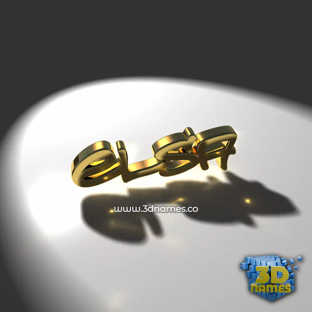 elsa in Gold Shine style - 3D name wallpaper