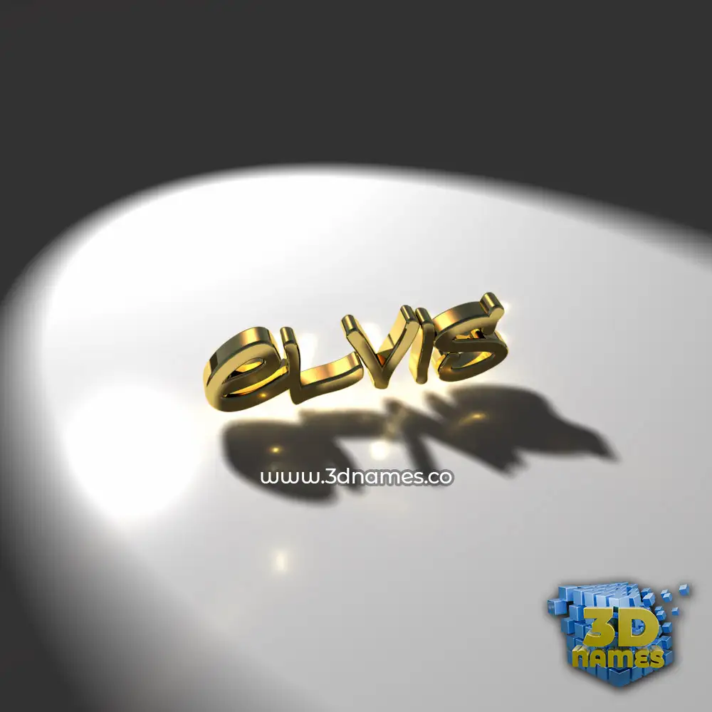 elvis in Gold Shine style - 3D name wallpaper