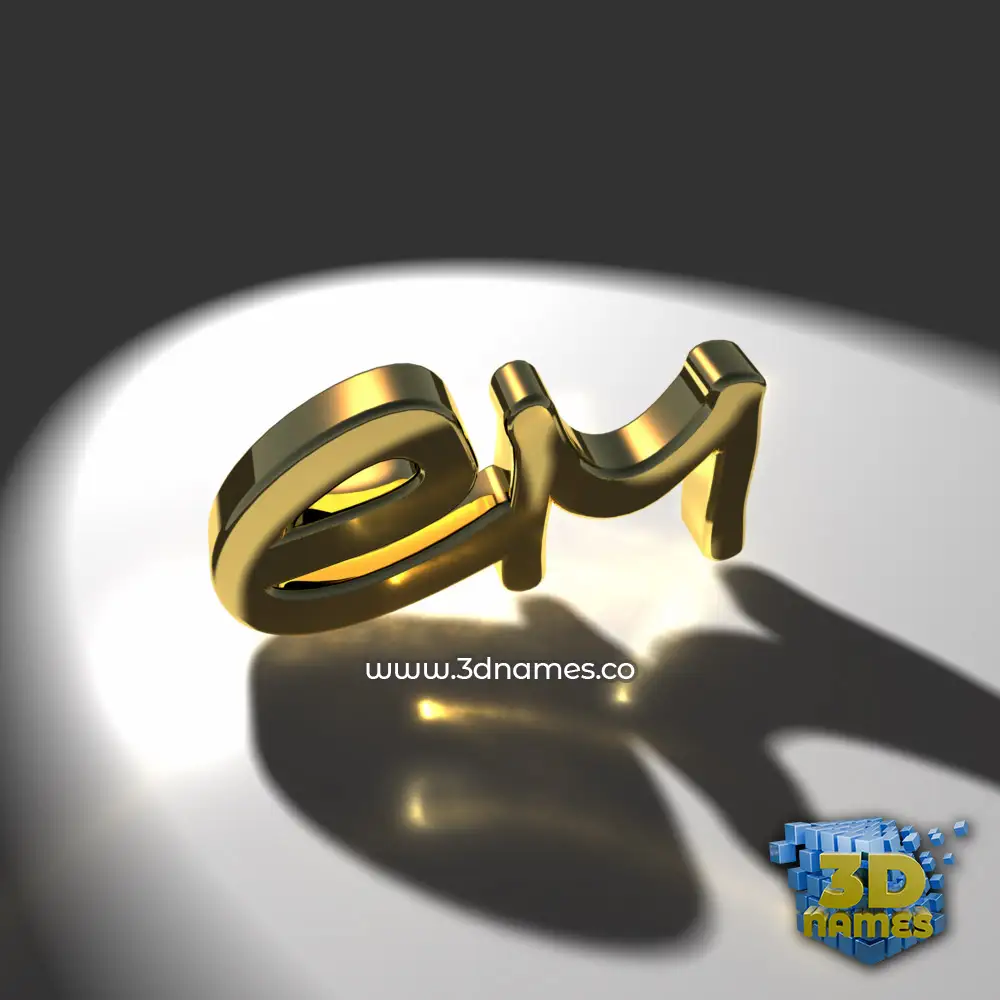 em in Gold Shine style - 3D name wallpaper