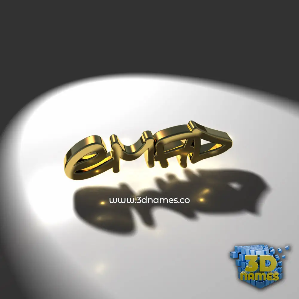 emad in Gold Shine style - 3D name wallpaper