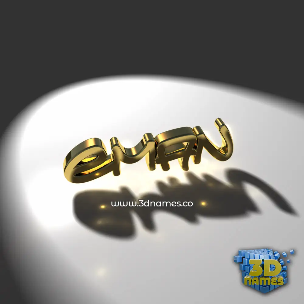 eman in Gold Shine style - 3D name wallpaper