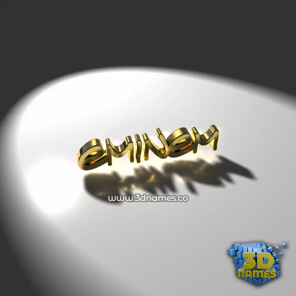 eminem in Gold Shine style - 3D name wallpaper
