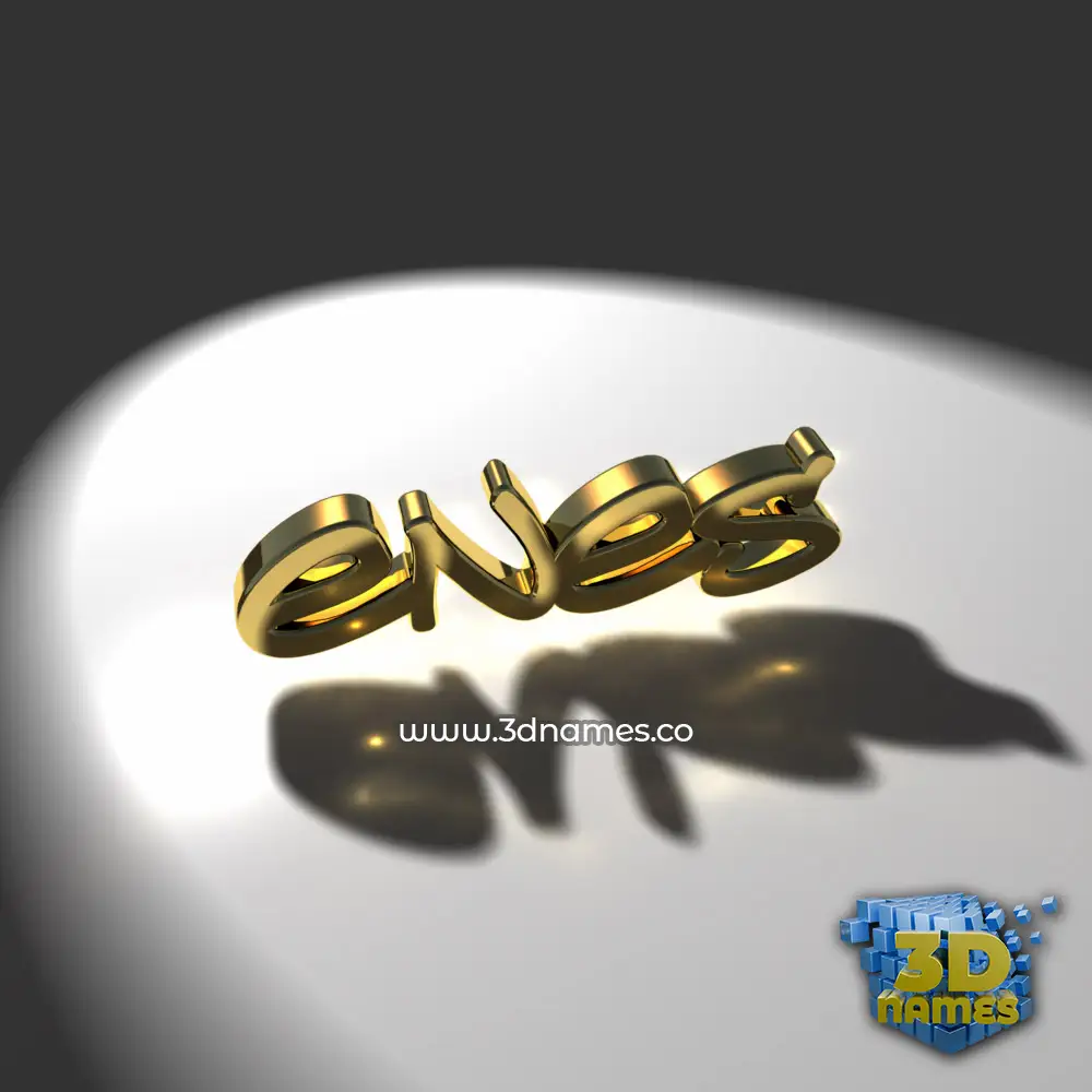 enes in Gold Shine style - 3D name wallpaper