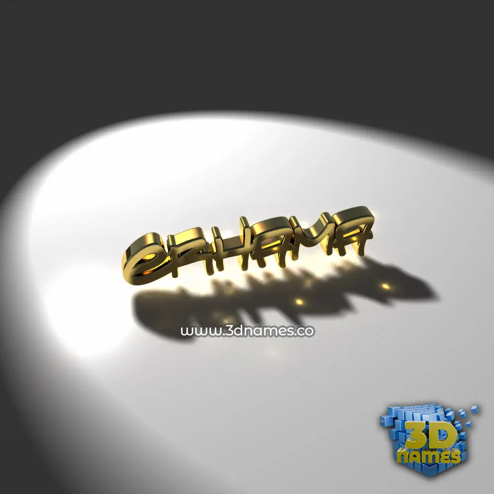 erhama in Gold Shine style - 3D name wallpaper
