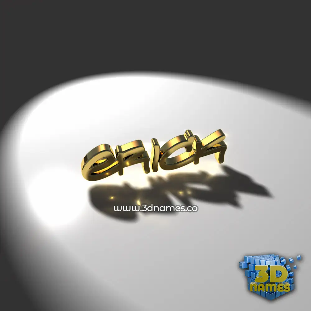 erick in Gold Shine style - 3D name wallpaper