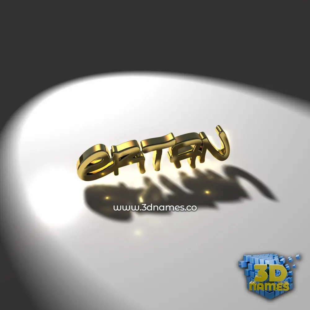 ertan in Gold Shine style - 3D name wallpaper