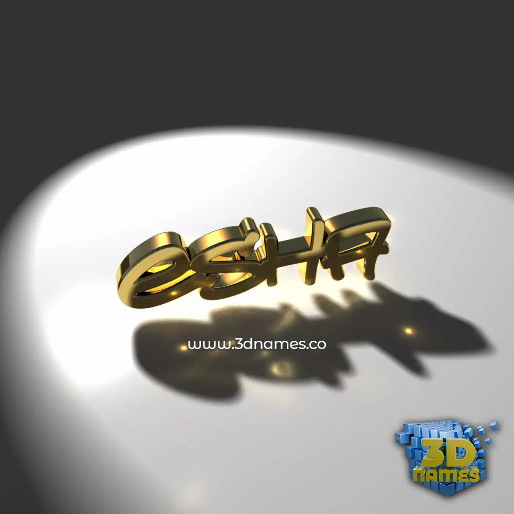 esha in Gold Shine style - 3D name wallpaper