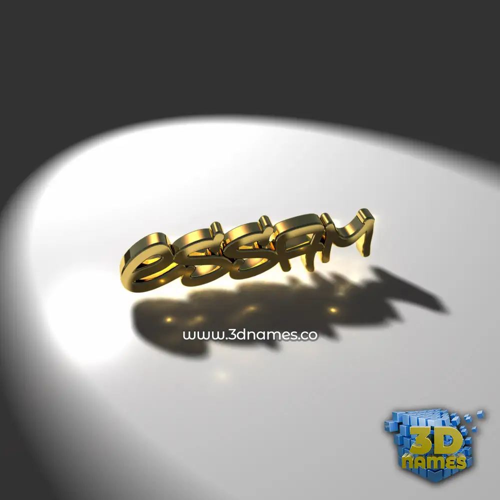 essam in Gold Shine style - 3D name wallpaper