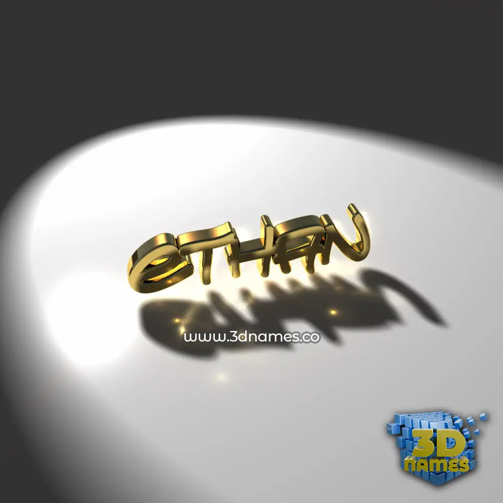 ethan in Gold Shine style - 3D name wallpaper