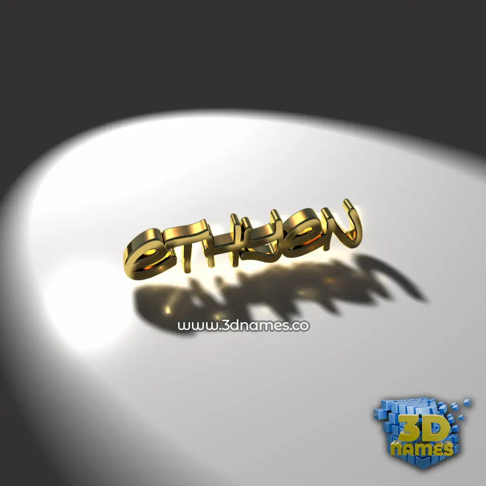 ethyen in Gold Shine style - 3D name wallpaper