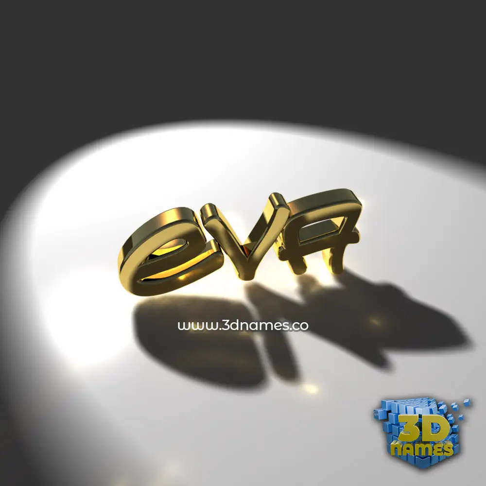 eva in Gold Shine style - 3D name wallpaper