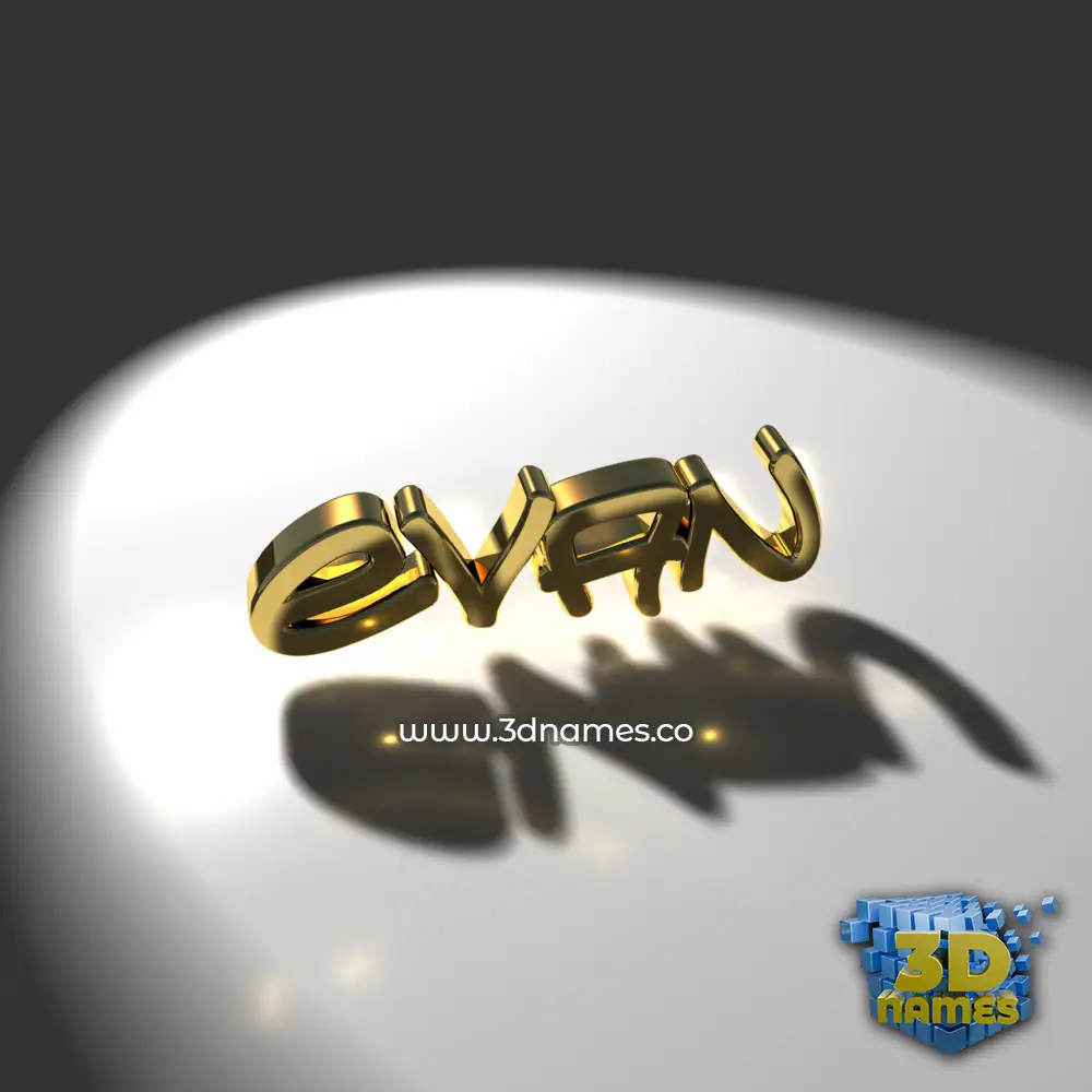 evan in Gold Shine style - 3D name wallpaper