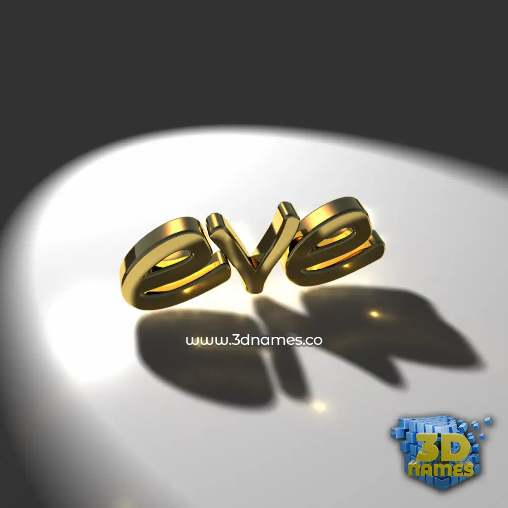 eve in Gold Shine style - 3D name wallpaper