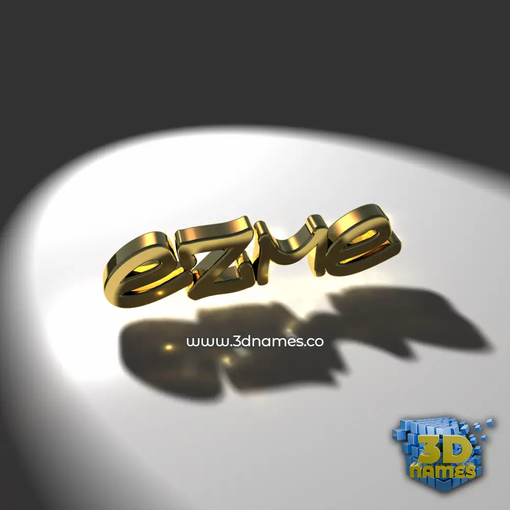 ezme in Gold Shine style - 3D name wallpaper