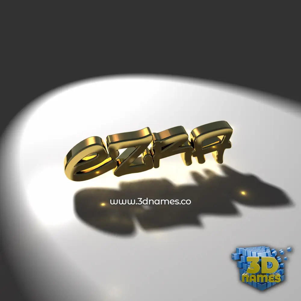 ezra in Gold Shine style - 3D name wallpaper