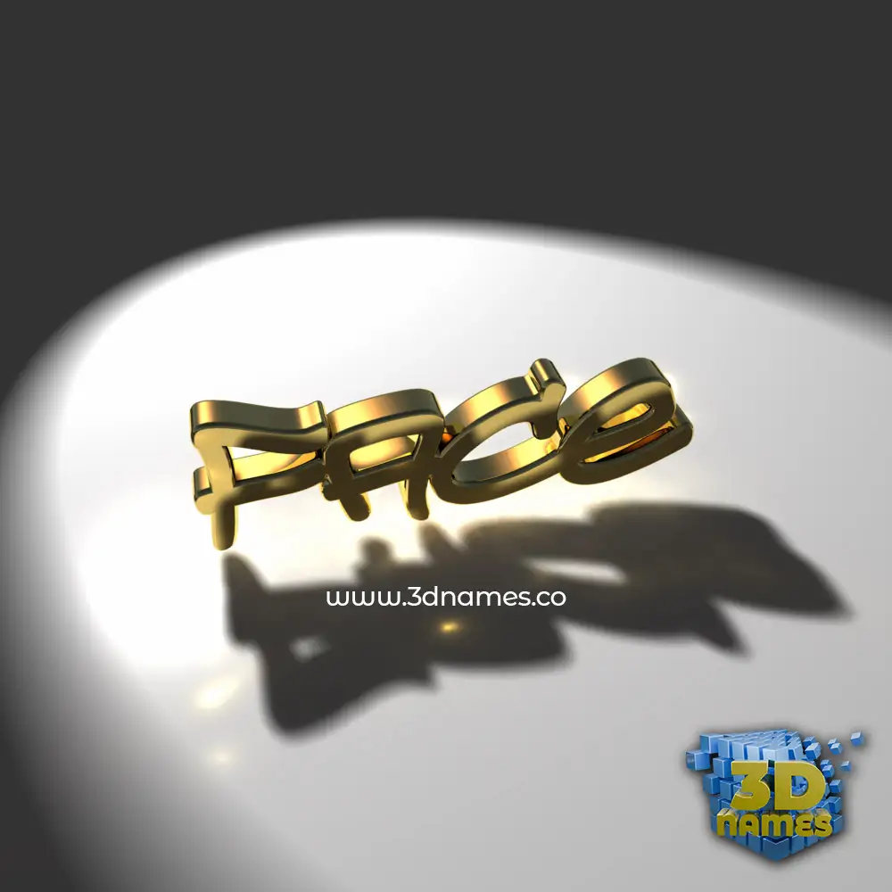 face in Gold Shine style - 3D name wallpaper