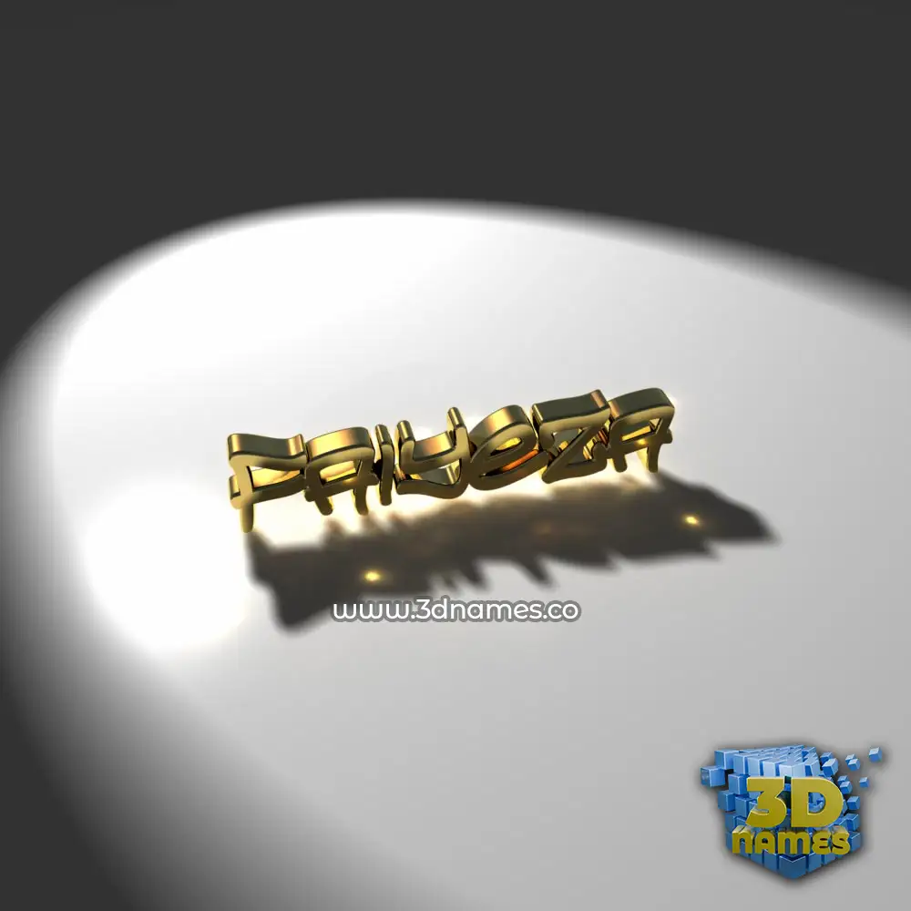 faiyeza in Gold Shine style - 3D name wallpaper